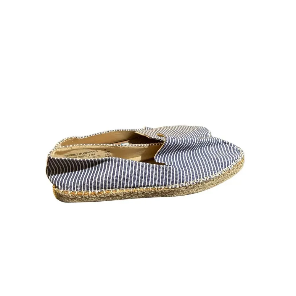 NWOT time and tru women’s blue striped slip on espadrille shoes 11